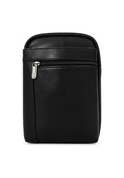 Levano Leather Hakiki İtalyan Dana Derisi Erkek Çapraz Askılı Omuz Çantası 22x16 Cm Fermuarlı Deri Postacı Çanta Siyah