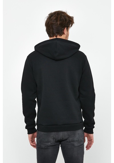 Polostate Erkek İskelet Nakışlı 3 İplik Sweatshirt Siyah