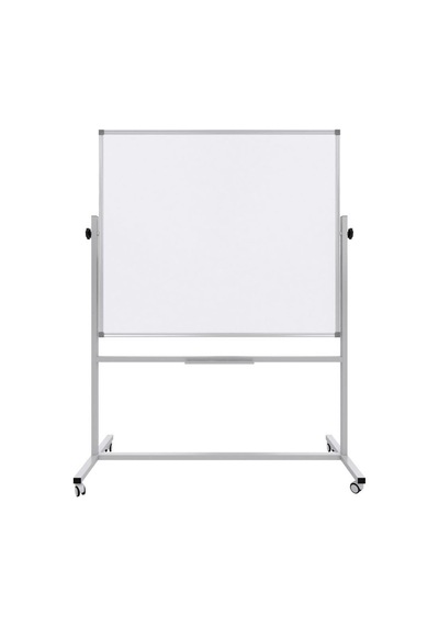 Ayaklı Mobil Çift Taraflı Tekerlekli 360 Dönerli Laminant Yazı Tahtası 120x140 Cm - Beyaz Beyaz