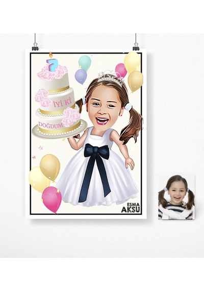 Bk Gift Kişiye Özel Doğum Günü Karikatür Afiş Poster 50 X 70 Cm. 18