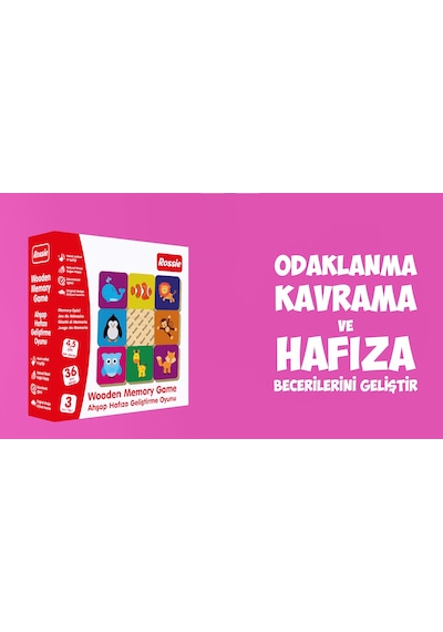 Rossie Ahşap Hafıza Geliştirme Oyunu - Memory Game