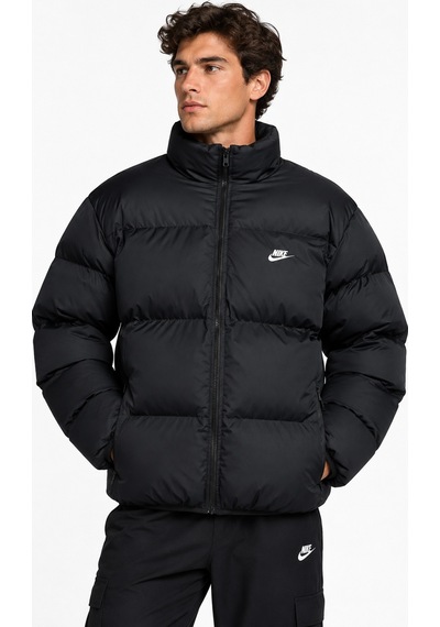 Nike Sportswear Club Primaloft Oversize Mens Hooded Jacket Kapüşonlu Geniş Kalıp Erkek Siyah Mont