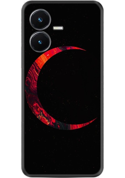 Vivo Y22S Kilif Silikon Desen Red Moons 1747 566402202