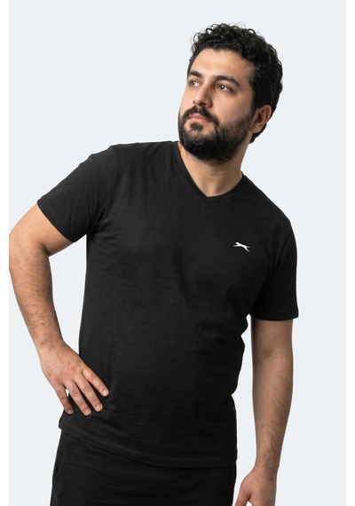 Slazenger Rıvaldo Jmb Erkek Büyük Beden Siyah Tişört