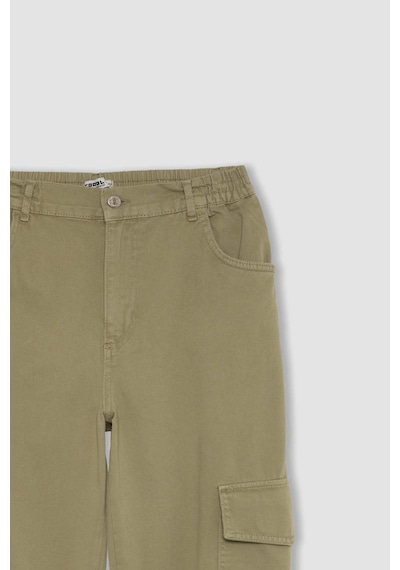 DeFacto Coool Jogger Pantolon Gabardin Kumaş Normal Bel Basic Düz Kargo Cepli B0454AX24SPKH461