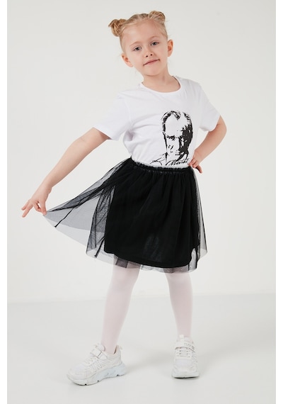 Lela Atatürk Baskı Tütü Etekli 23 Nisan 19 Mayıs 29 Ekim 10 Kasım Gösteri Kız Çocuk Takım 6212022 Beyaz