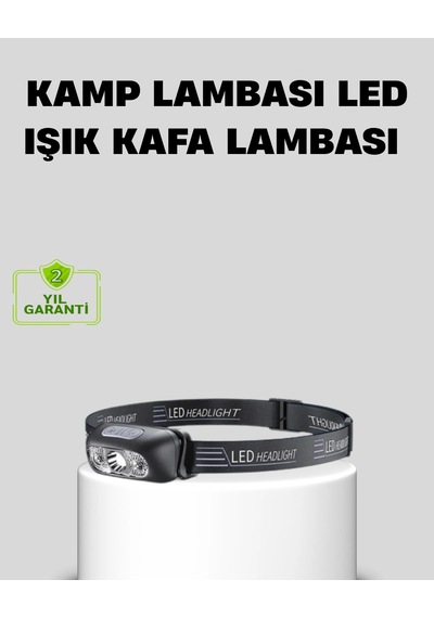 Şarjlı Led Kafa Feneri 4 Modlu Akıllı Sensörlü Far Su Geçirmez Ipx5 Kamp Ve Balıkçı Lambası Diğer
