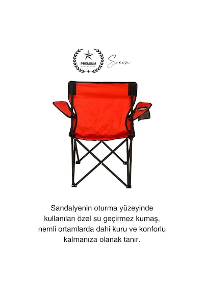 120 Kg Kapasiteli Su Geçirmez Kolay Silinebilir Katlanabilen Çantalı Askılı Kamp Piknik Sandalyesi Diğer Çok Renkli