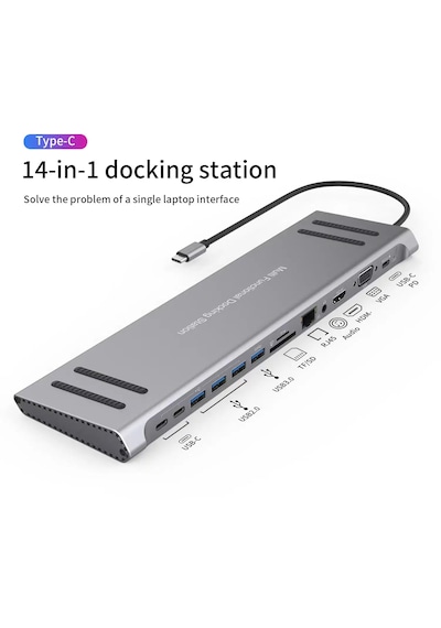 Ultratekno 14 İn 1 Stand Özellikli Type-c Hub Port İstasyonu