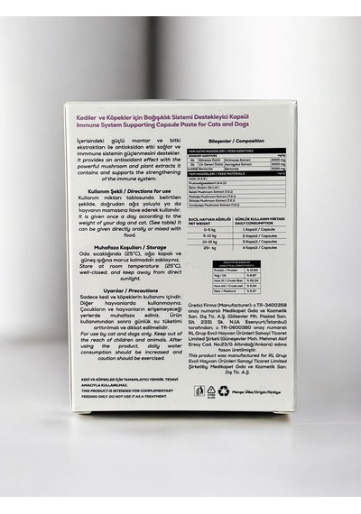 Immune Capsule 30 Kapsül Kedi Ve Köpekler İçin Bağışıklık Sistemi Destekleyici Takviye