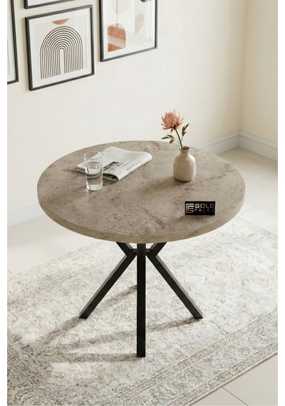 Mutfak Masası 90 Cm Yuvarlak Masa Modern Metal Ayaklı Cafe Balkon Ofis Yemek Masası 9826 Traverten Ekru Mutfak Masası 90 Cm Yuvarlak Masa Modern Metal Ayaklı Cafe Balkon Ofis Yemek Masası 9826 Traverten Ekru