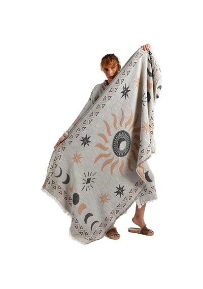 Brandsmiths Grey- Brown Sun Kimono & Pestemal Seti Çok Renkli