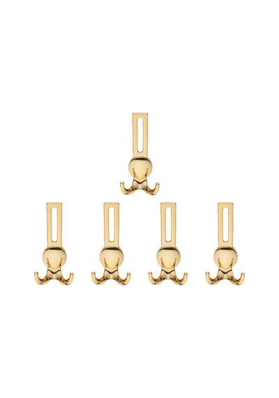 Solo Lüks Portmanto Askı, Metal, Vestiyer Askı, 210 Gr, Dolap Askılık, Duvar Askılığı, Altın Sarısı Vidalı 5 Adet