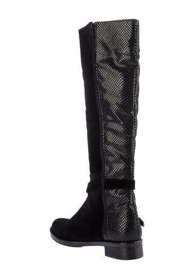 Fox Shoes Siyah Yılan Süet Kadın Çizme E726203402 Siyah