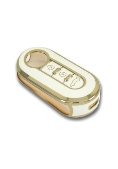 Fiat Uyumlu DOBLO ANAHTAR KILIFI NANO BEYAZ GOLD