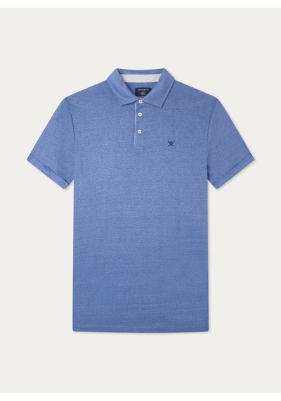 Hackett Mavi Erkek %100 Keten Slim Fit Polo T-shirt Hm563274