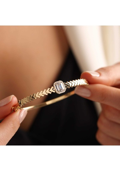 Sembol Gold Sarı Altın Baget Kelepçe Pars Model