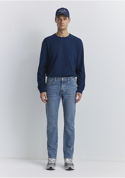 Mavi - Hunter 90lar Puslu Vintage Açık Mavi Jean Pantolon 0020289268 Koyu Mavi
