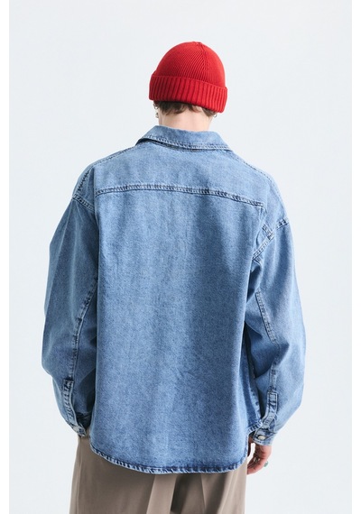 Vamos Oversize Denim Gömlek K.mavı