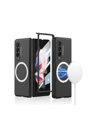 Galaxy Uyumlu Z Fold 3 Kılıf Wireless Şarj Özellikli Zore Kıpta M-safe Kapak