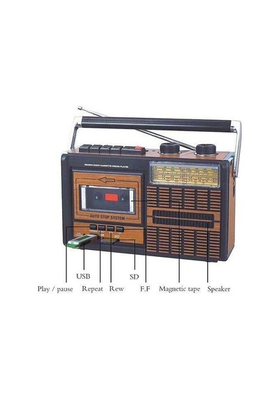 Fp 319 Usb-Fm Radyo-Kaset Çalarlı Nostaljik Radyo