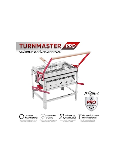 Çevirme Mekanizmalı Krom Mangal - Yükseklik Ayarlı - Argeus Turnmaster Pro Diğer