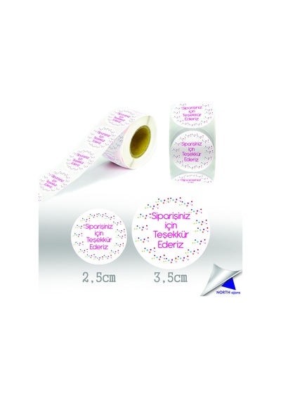 Sipariş Paketi Etiketi Sticker 2,5cm 40 Adet Baskes Model 2