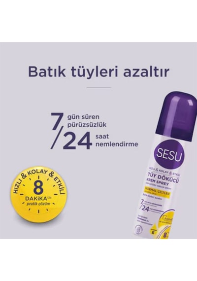 Sesu Tüy Dökücü Sprey 150ml. Normal Ciltler