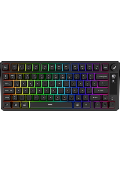 Hk255 Membrane Lcd Rgb Kablosuz/bluetooth Siyah %75 Türkçe Gaming Oyuncu Klavye