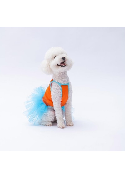 Turuncu Girl Power Kedi Köpek Elbisesi - Kedi Köpek Kıyafeti