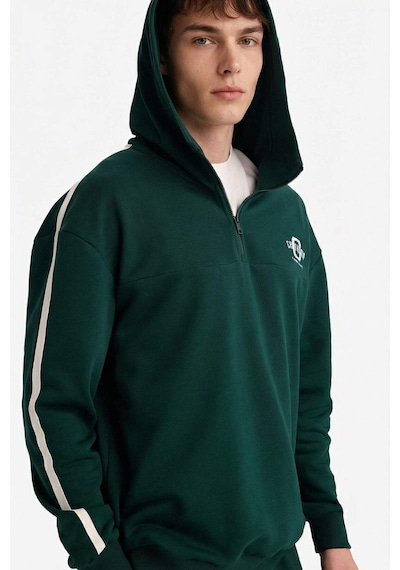 Defacto Boxy Fit Kapüşonlu Baskılı Sweatshirt F8659ax26spgn465 Yeşil-gn465