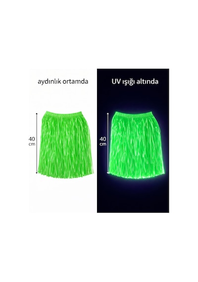 Neon Yeşil Hawaii Parti Eteği 40 Cm - Mydr-874164