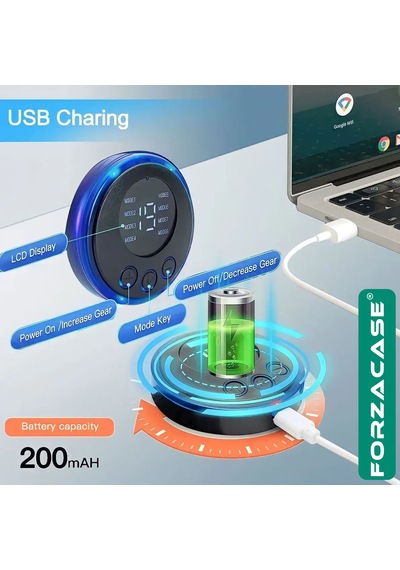 8 Modlu Lcd Boyun Omuz Kol Sırt Elektrikli Masaj Bantı - Fc949 Siyah