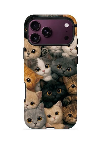 Velvoria Valestra Kedi Kalabalığı Apple Apple iPhone Uyumlu 18 Pro Max Darbe Korumalı Kılıf Valestra Select - Kedi Kalabalığı