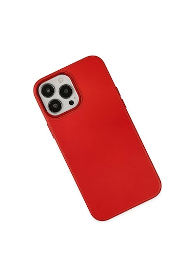 Newface Apple İphone 13 Pro Max Kılıf Asya Deri Silikon - Kırmızı