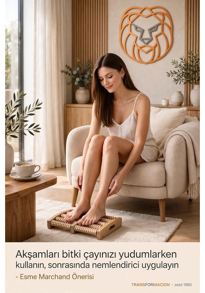 Ahşap Ayak Masaj Aleti Tırtıklı Silindir Makaralı Reflexology Masaj Masası 723780