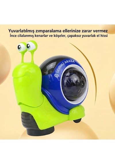 Craftivio Hareketli Işıklı Müzikli Salyangoz Oyuncak - Bebek Emekleme Yardımcısı Eğitici Yürüyen Salyangoz Hayvanlar