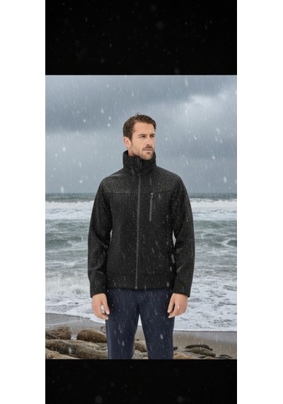 Luxic Core Erkek Siyah Kapüşonlu Softshell Mont Su Ve Rüzgar Geçirmez Outdoor Günlük Kullanım