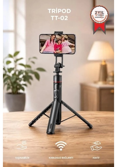 Premium Canlı Destek Video Tripod Mıknatıslı Kumandalı 1.75 Cm Tt02 Siyah