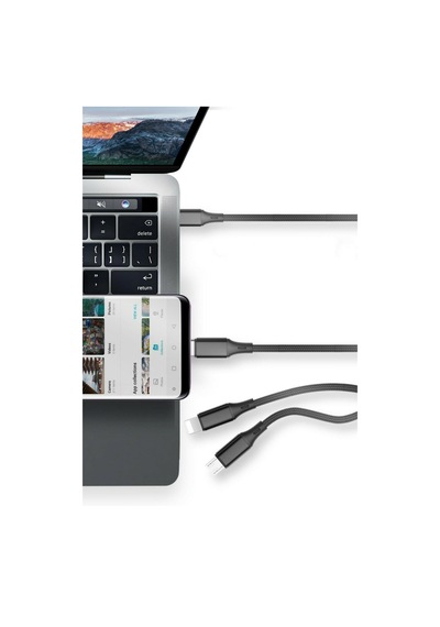 Şarj Data Kablosu 3In1 Lightning + Type-C + Micro Usb To Usb 2.0