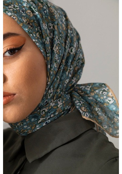 Silk Home Karanfil Desen Soft Pamuk Eşarp Yeşil