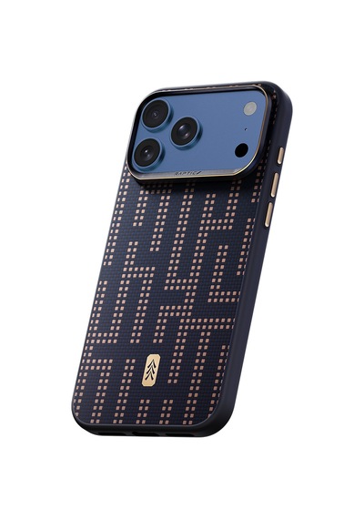 İphone 17 Pro Uyumlu Kılıf M-safe Şarj Özellikli Raptic Aramid Dual Grid Serisi Kapak Lacivert