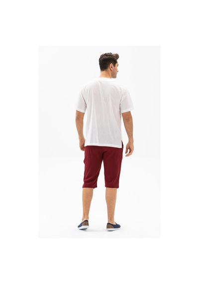 Kısa Kol Şile Bezi Bisiklet Yaka Bahriyeli Erkek Yazlık T-shirt Beyaz Byz Beyaz