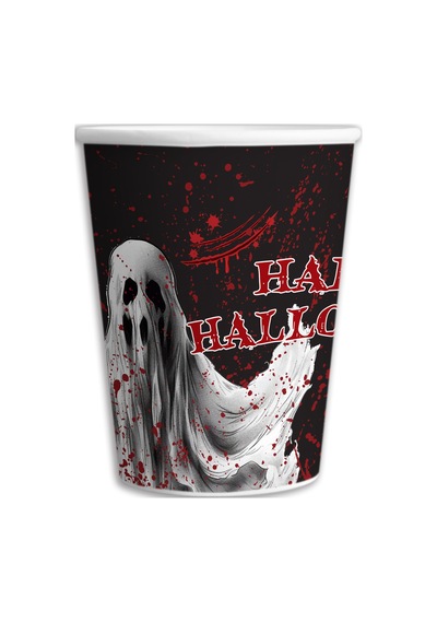 2 Paket 8 Oz Karton Bardak Halloween Bloody 8'li - Parti Bardağı