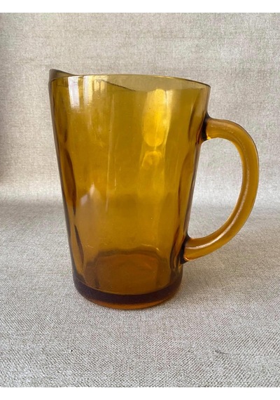 Antika Sarı Kristal Can Sürahi 20,5 Cm
