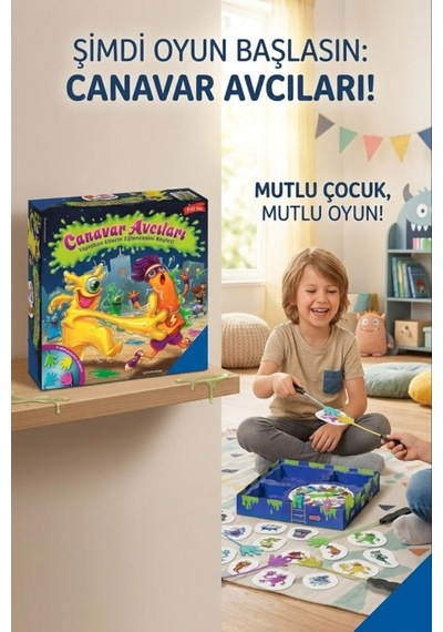 Canavar Avcıları 25 Parçalı 2-4 Kişilik 15 Dk Oyun Süresi Eğlenceli Eğitici Aile Kutu Oyunu Seti