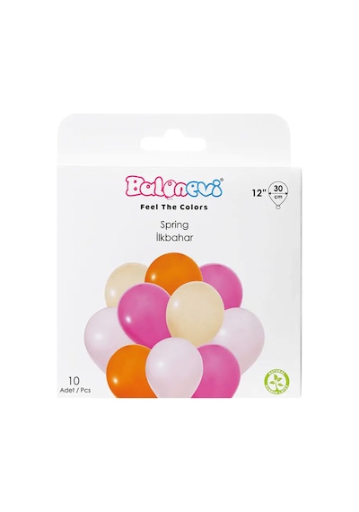 Balonevi İlkbahar Balon Seti 30 Cm 10'lu Çok Renkli