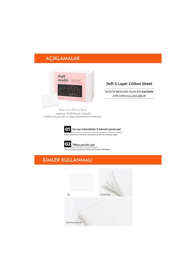 Çok Fonksiyonlu, 5 Katmanlı Sızdırmaz Pamuk Mıssha Soft 5 Layer Cotton Sheet 80 Adet