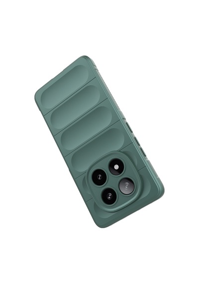 Xiaomi Poco X7 Kılıf Esnek Tpu Oyuklu Arka Yüzey Tasarımlı Etnik Silikon Kılıf Koyu Yeşil