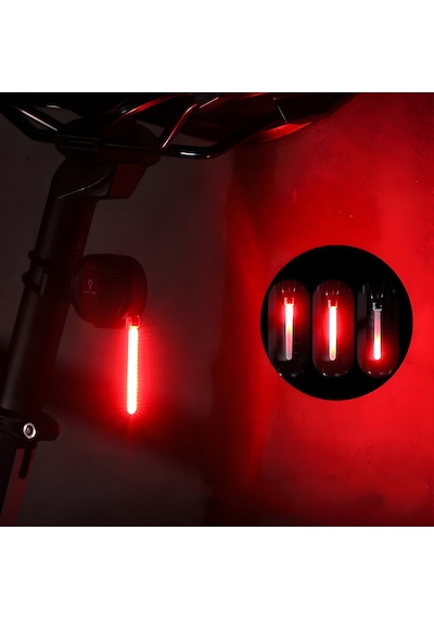 8821 Usb Şarjlı Bisiklet Arka Lamba Cob Led, 3 Modlu, Type-c, Damla Tasarım Siyah